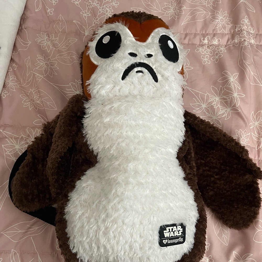 Star Wars Loungefly Plush Porg Backpack.